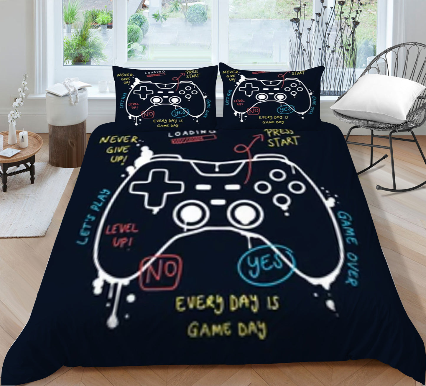 3D Game Console Quilt Cover & Pillowcase Set