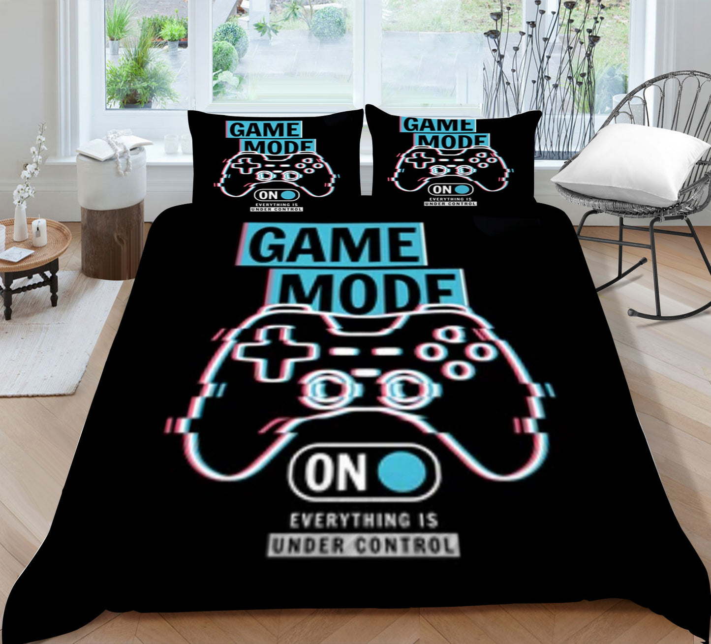 3D Game Console Quilt Cover & Pillowcase Set